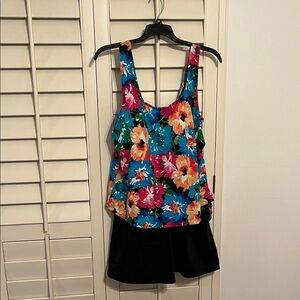 4/$25 SALE Vintage LE COVE Floral One Piece Swimsuit SIZE 16W